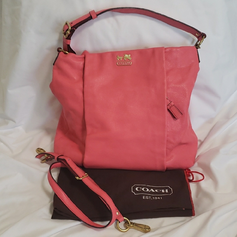 COACH 21224 Madison Isabelle Coral Leather Shoulder Bag - Picture 2 of 11